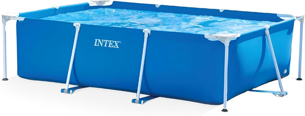 Intex Family Frame Pool 220 x 150 x 60 cm – Frontansicht auf weißem Hintergrund