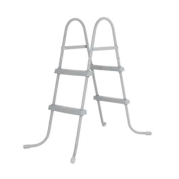 Bestway Flowclear Poolleiter 84 cm – Freisteller auf Weiß, graue 2-stufige Sicherheitsleiter