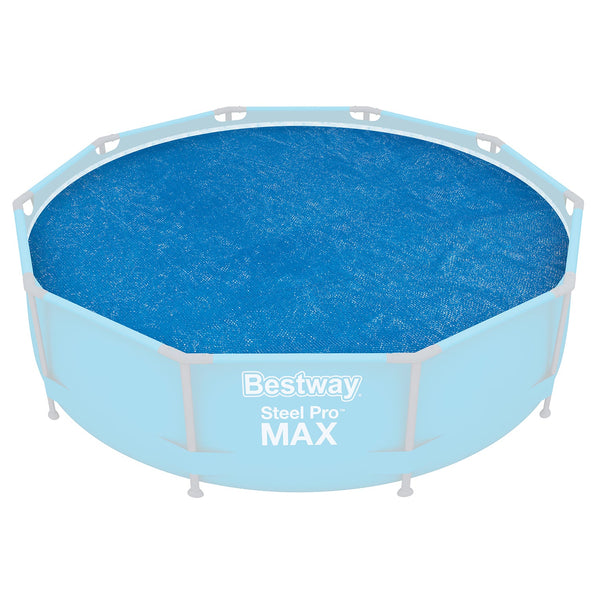 Bestway Flowclear Solarabdeckplane Ø 289 cm auf rundem Steel Pro Max Pool – Hauptansicht