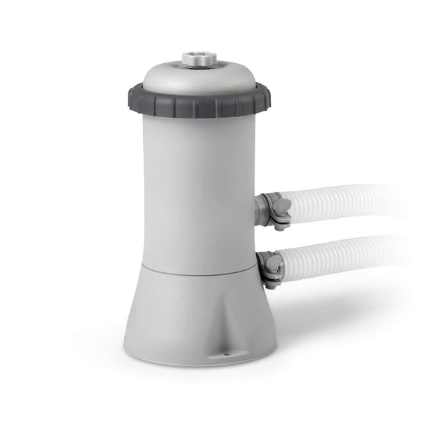 Intex Kartuschenfilterpumpe 28604GS – Hauptansicht der Pumpe mit Schläuchen auf weißem Hintergrund